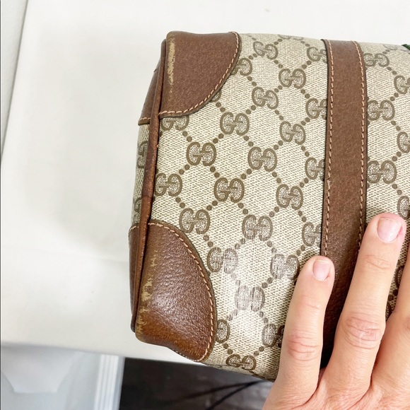 Gucci 1980’s Vintage Boston Bag Satchel Monogram - Picture 7 of 10